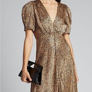 SALONI Black and Tan Patterned Maxi Dress